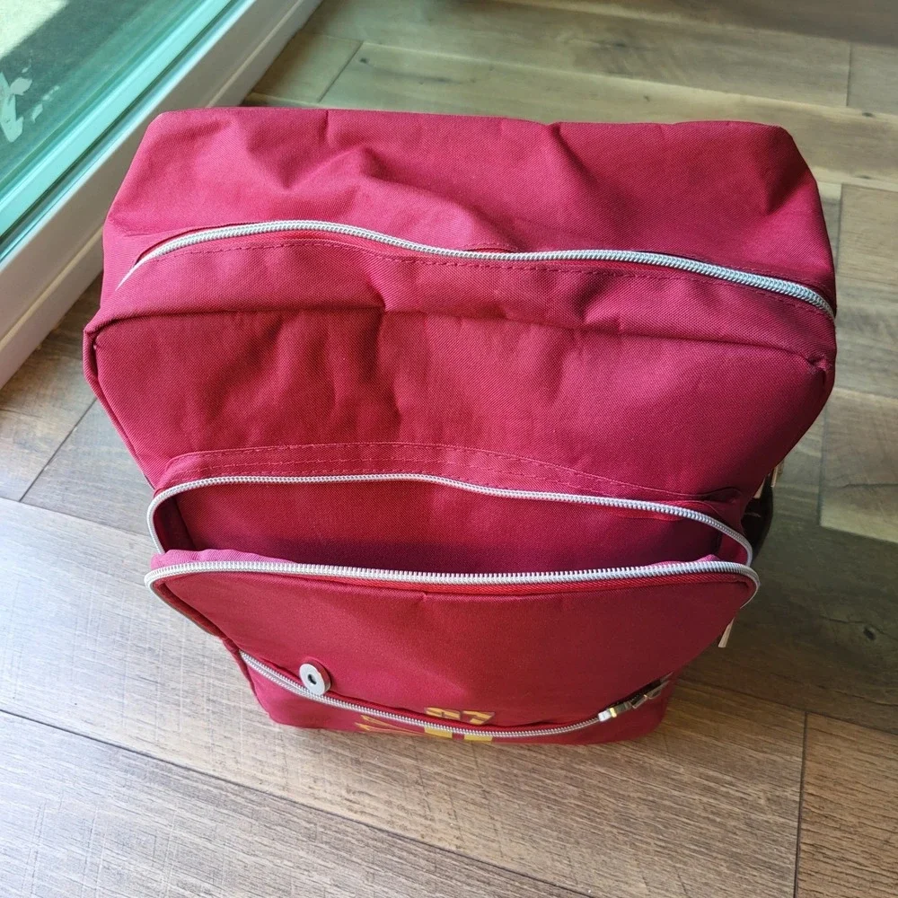 Harry Potter Gryffindor Quidditch Maroon Canvas Backpack Hogwarts Branded Straps